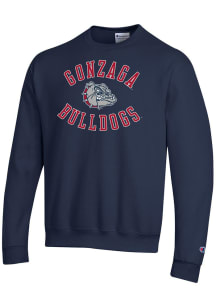 Champion Gonzaga Bulldogs Mens Blue Powerblend Long Sleeve Crew Sweatshirt