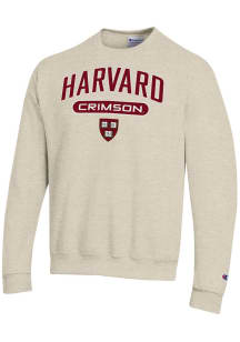 Champion Harvard Crimson Mens Brown Powerblend Long Sleeve Crew Sweatshirt