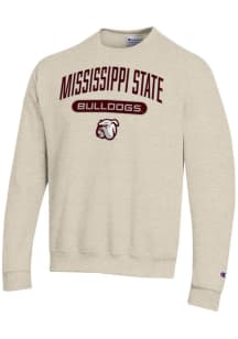 Champion Mississippi State Bulldogs Mens Brown Powerblend Long Sleeve Crew Sweatshirt