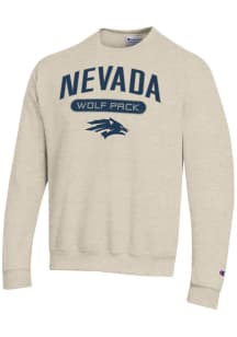 Champion Nevada Wolf Pack Mens Brown Powerblend Long Sleeve Crew Sweatshirt