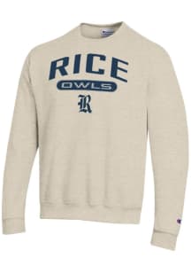Champion Rice Owls Mens Brown Powerblend Long Sleeve Crew Sweatshirt