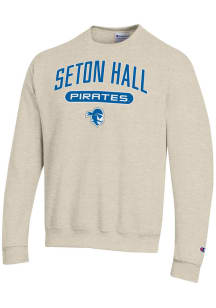 Champion Seton Hall Pirates Mens Brown Powerblend Long Sleeve Crew Sweatshirt