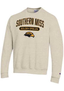 Champion Southern Mississippi Golden Eagles Mens Brown Powerblend Long Sleeve Crew Sweatshirt