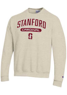Champion Stanford Cardinal Mens Brown Powerblend Long Sleeve Crew Sweatshirt
