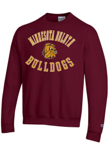 Champion UMD Bulldogs Mens Red Powerblend Long Sleeve Crew Sweatshirt