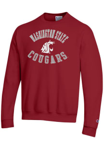 Champion Washington State Cougars Mens Red Powerblend Long Sleeve Crew Sweatshirt