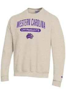 Champion Western Carolina Mens Brown Powerblend Long Sleeve Crew Sweatshirt