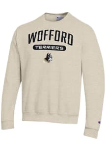 Champion Wofford Terriers Mens Brown Powerblend Long Sleeve Crew Sweatshirt