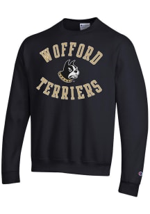 Champion Wofford Terriers Mens Black Powerblend Long Sleeve Crew Sweatshirt