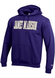 Champion James Madison Dukes Mens Purple Powerblend Long Sleeve Hoodie