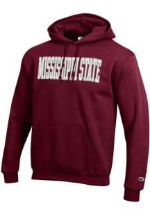 Champion Mississippi State Bulldogs Mens Red Powerblend Long Sleeve Hoodie