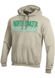 Champion North Dakota Fighting Hawks Mens Brown Powerblend Long Sleeve Hoodie