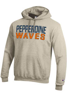 Champion Pepperdine Waves Mens Brown Powerblend Long Sleeve Hoodie