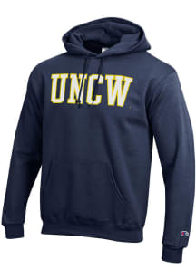 Champion UNCW Seahawks Mens Blue Powerblend Long Sleeve Hoodie