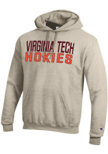 Champion Virginia Tech Hokies Mens Brown Powerblend Long Sleeve Hoodie