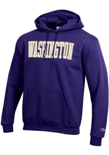 Champion Washington Huskies Mens Purple Powerblend Long Sleeve Hoodie