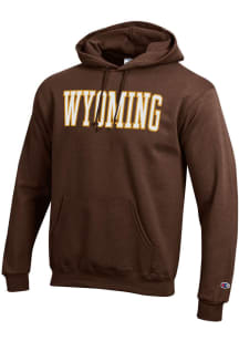 Champion Wyoming Cowboys Mens Brown Powerblend Long Sleeve Hoodie