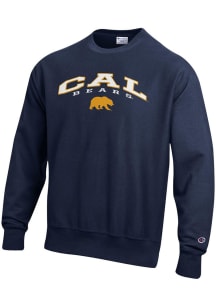 Champion Cal Golden Bears Mens Blue Reverse Weave Long Sleeve Crew Sweatshirt