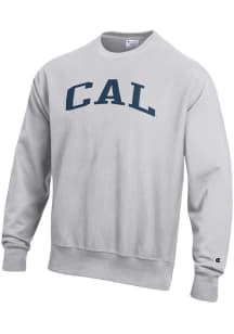 Champion Cal Golden Bears Mens Grey Reverse Weave Long Sleeve Crew Sweatshirt