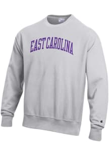 Champion East Carolina Pirates Mens Grey Reverse Weave Long Sleeve Crew Sweatshirt