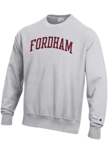 Champion Fordham Rams Mens Grey Reverse Weave Long Sleeve Crew Sweatshirt