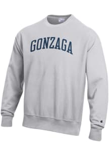 Champion Gonzaga Bulldogs Mens Grey Reverse Weave Long Sleeve Crew Sweatshirt