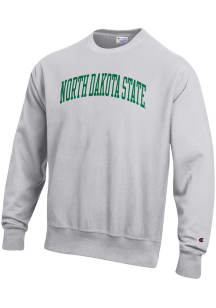 Champion North Dakota State Bison Mens Grey Reverse Weave Long Sleeve Crew Sweatshirt