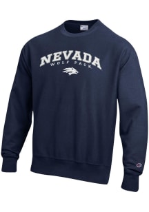 Champion Nevada Wolf Pack Mens Blue Reverse Weave Long Sleeve Crew Sweatshirt