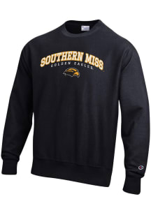 Champion Southern Mississippi Golden Eagles Mens Black Reverse Weave Long Sleeve Crew Sweatshirt