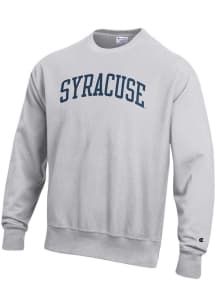Champion Syracuse Orange Mens Grey Reverse Weave Long Sleeve Crew Sweatshirt