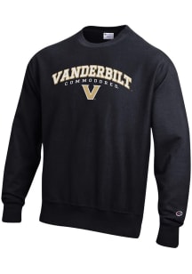 Champion Vanderbilt Commodores Mens Black Reverse Weave Long Sleeve Crew Sweatshirt