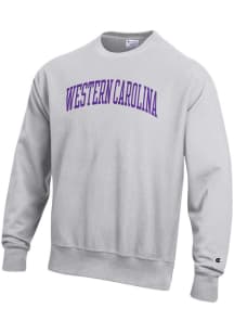 Champion Western Carolina Mens Grey Reverse Weave Long Sleeve Crew Sweatshirt