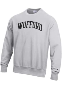 Champion Wofford Terriers Mens Grey Reverse Weave Long Sleeve Crew Sweatshirt