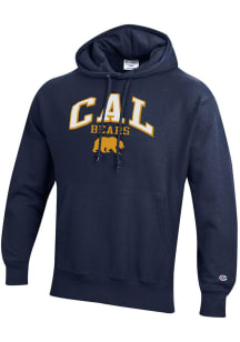 Champion Cal Golden Bears Mens Blue Reverse Weave Long Sleeve Hoodie