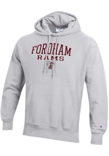 Champion Fordham Rams Mens Grey Reverse Weave Long Sleeve Hoodie
