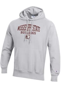 Champion Mississippi State Bulldogs Mens Grey Reverse Weave Long Sleeve Hoodie