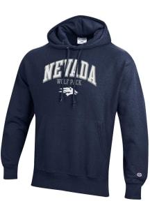 Champion Nevada Wolf Pack Mens Blue Reverse Weave Long Sleeve Hoodie