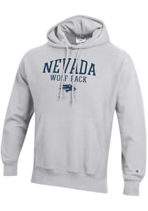Champion Nevada Wolf Pack Mens Grey Reverse Weave Long Sleeve Hoodie