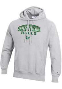 Champion South Florida Bulls Mens Grey Reverse Weave Long Sleeve Hoodie
