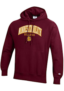 Champion UMD Bulldogs Mens Maroon Reverse Weave Long Sleeve Hoodie
