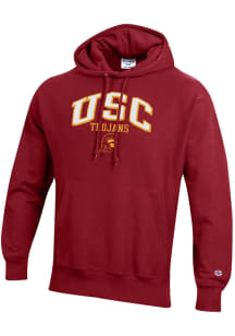 Champion USC Trojans Mens Red Reverse Weave Long Sleeve Hoodie