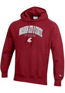 Champion Washington State Cougars Mens Red Reverse Weave Long Sleeve Hoodie