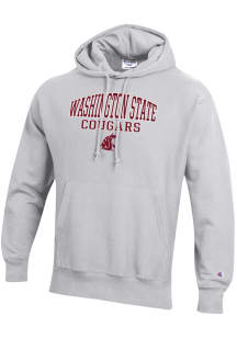 Champion Washington State Cougars Mens Grey Reverse Weave Long Sleeve Hoodie