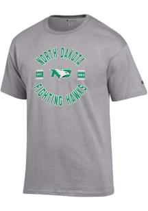 Champion North Dakota Fighting Hawks Grey Jersey Short Sleeve T Shirt