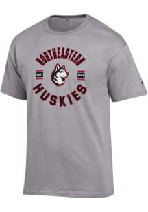 Champion Northeastern Huskies Grey Jersey Short Sleeve T Shirt