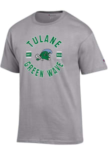 Champion Tulane Green Wave Grey Jersey Short Sleeve T Shirt