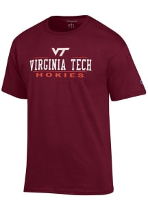 Champion Virginia Tech Hokies Red Jersey Short Sleeve T Shirt
