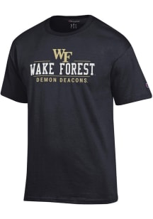 Champion Wake Forest Demon Deacons Black Jersey Short Sleeve T Shirt