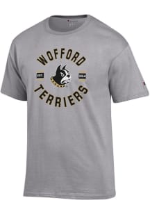 Champion Wofford Terriers Grey Jersey Short Sleeve T Shirt