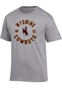 Champion Wyoming Cowboys Grey Jersey Short Sleeve T Shirt